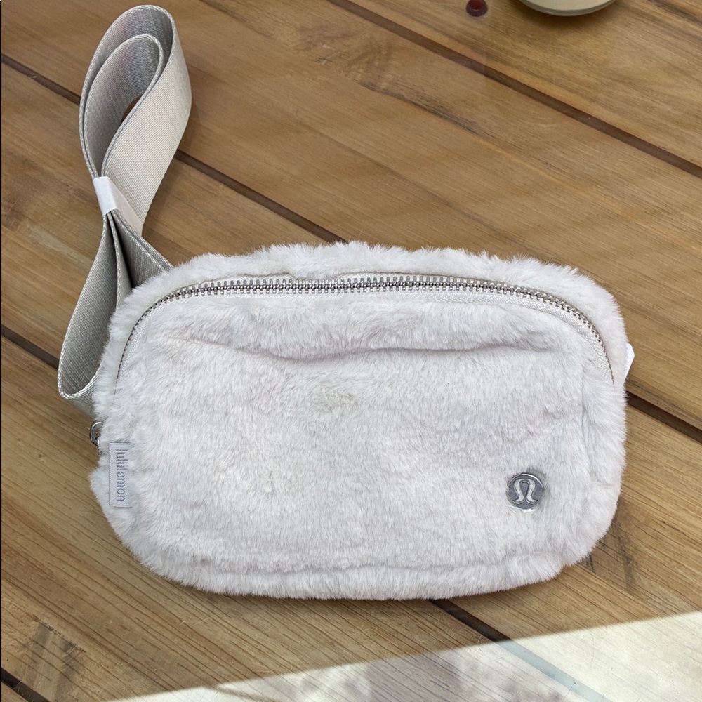 Lululemon Cream Furry Crossbody Bag